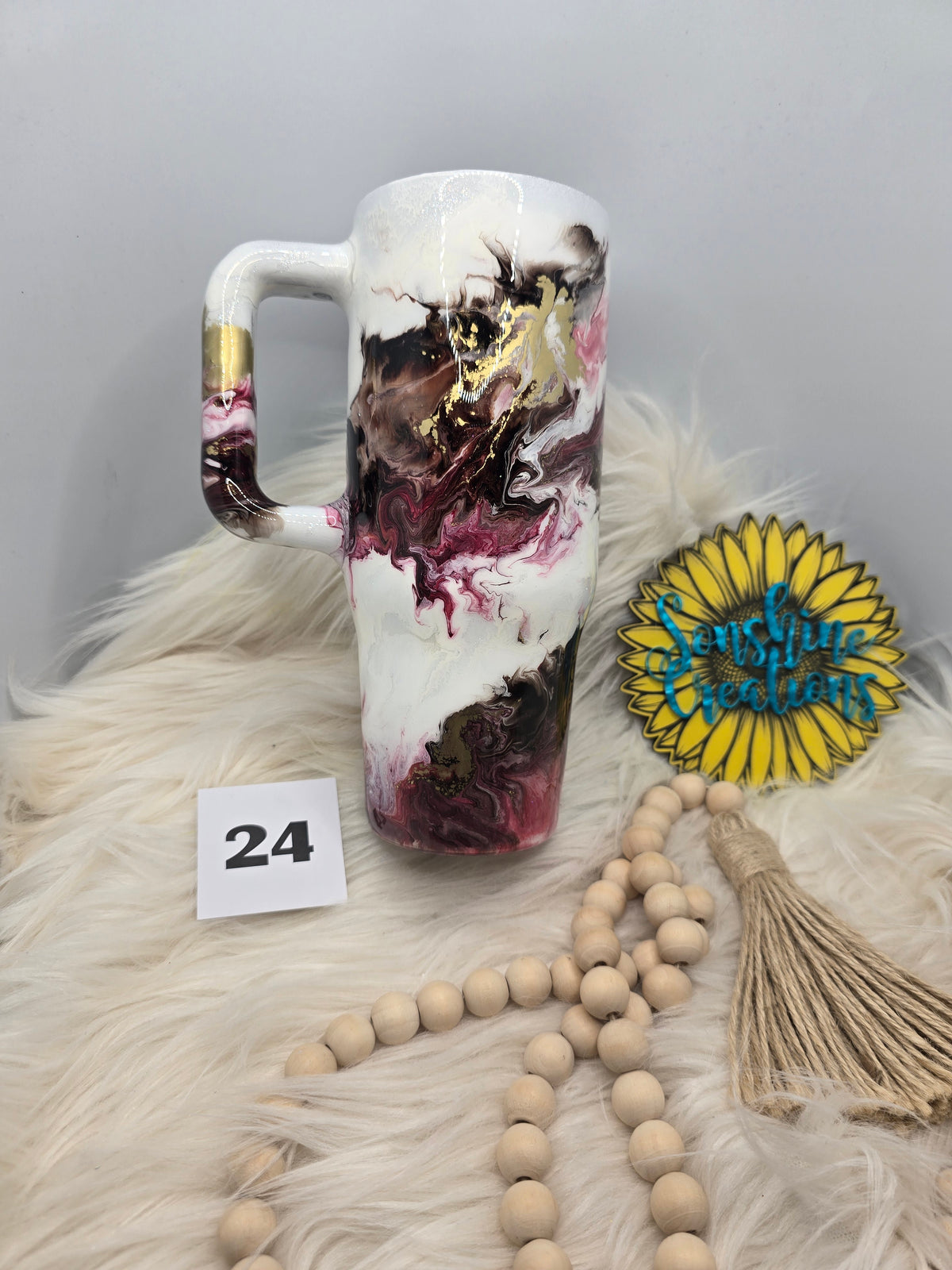 #24 - 30oz Big Swig - Brown & Cranberry Ink Swirl
