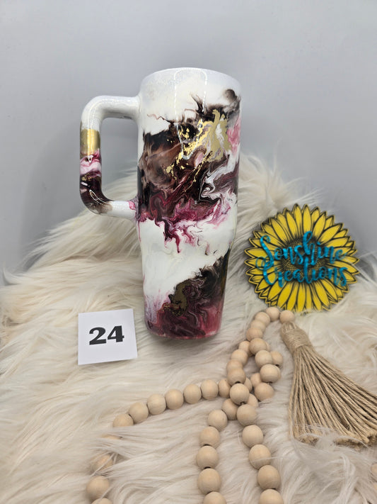 #24 - 30oz Big Swig - Brown & Cranberry Ink Swirl