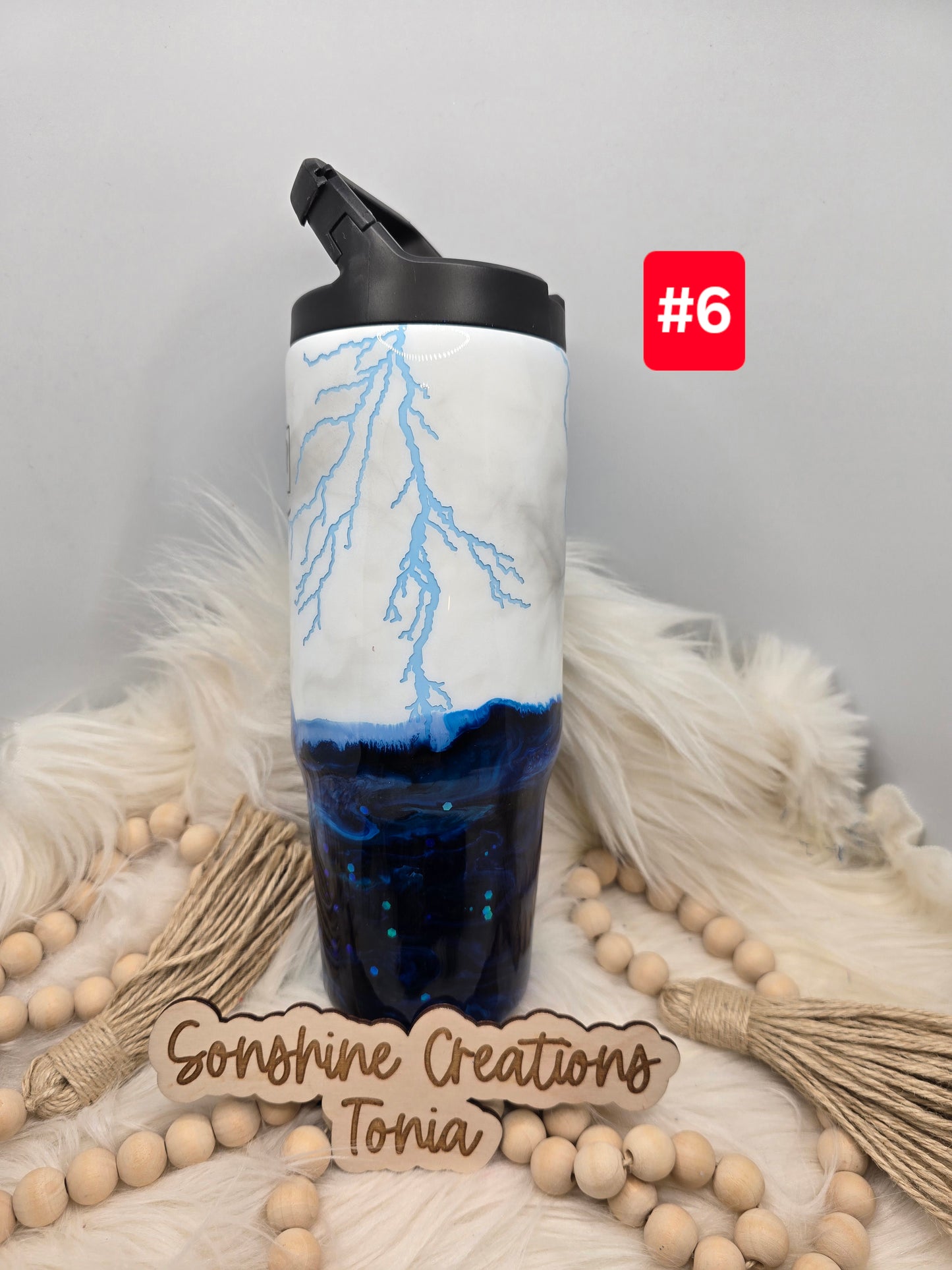 #6  Live Sale 3/15/2026 - 30oz Clipmate- Glow ocean storm- "Stronger than the storm"