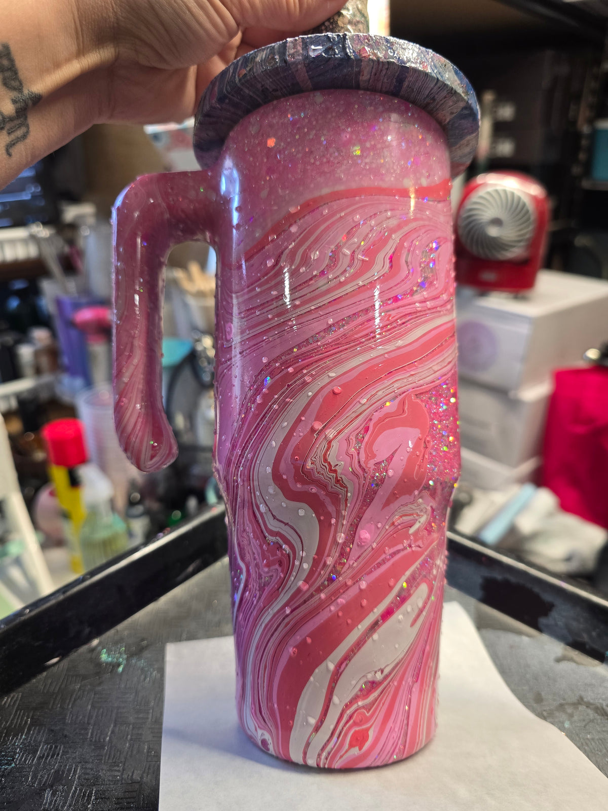 Live Hydrodipping base 10/02/26  - 30oz Grippy - Freedom Glitter: Hello Dolly!