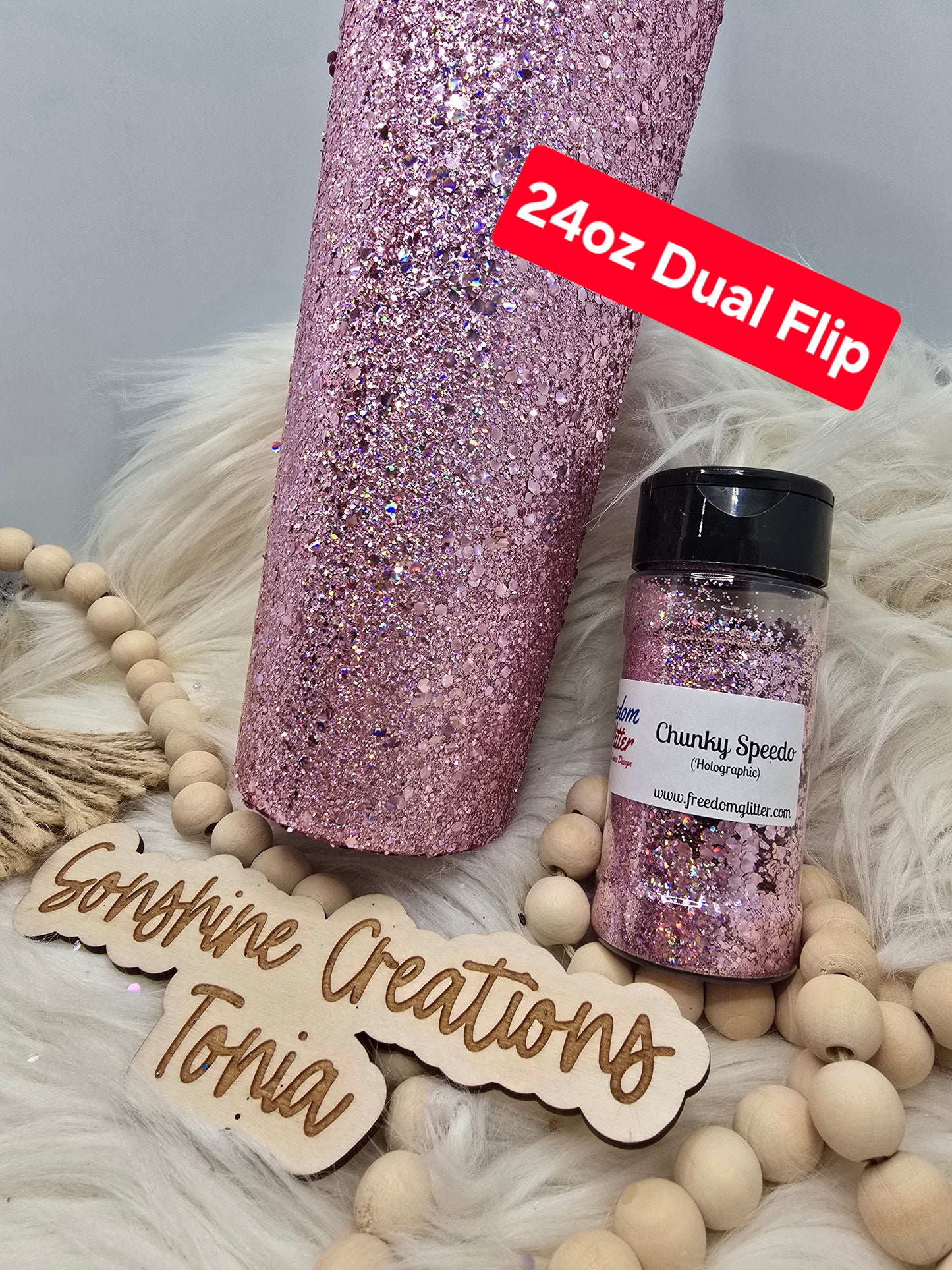 11/11/25  7pm cst live- Custom Thursday- 24oz Dual Flip- Freedom Glitter: Chunky Speedo