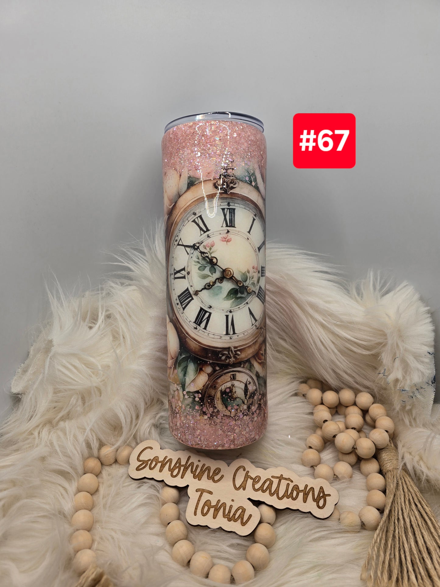 #67--Live Sale 12/07/2025 - 30oz Skinny- Clock floral vinyl wrap