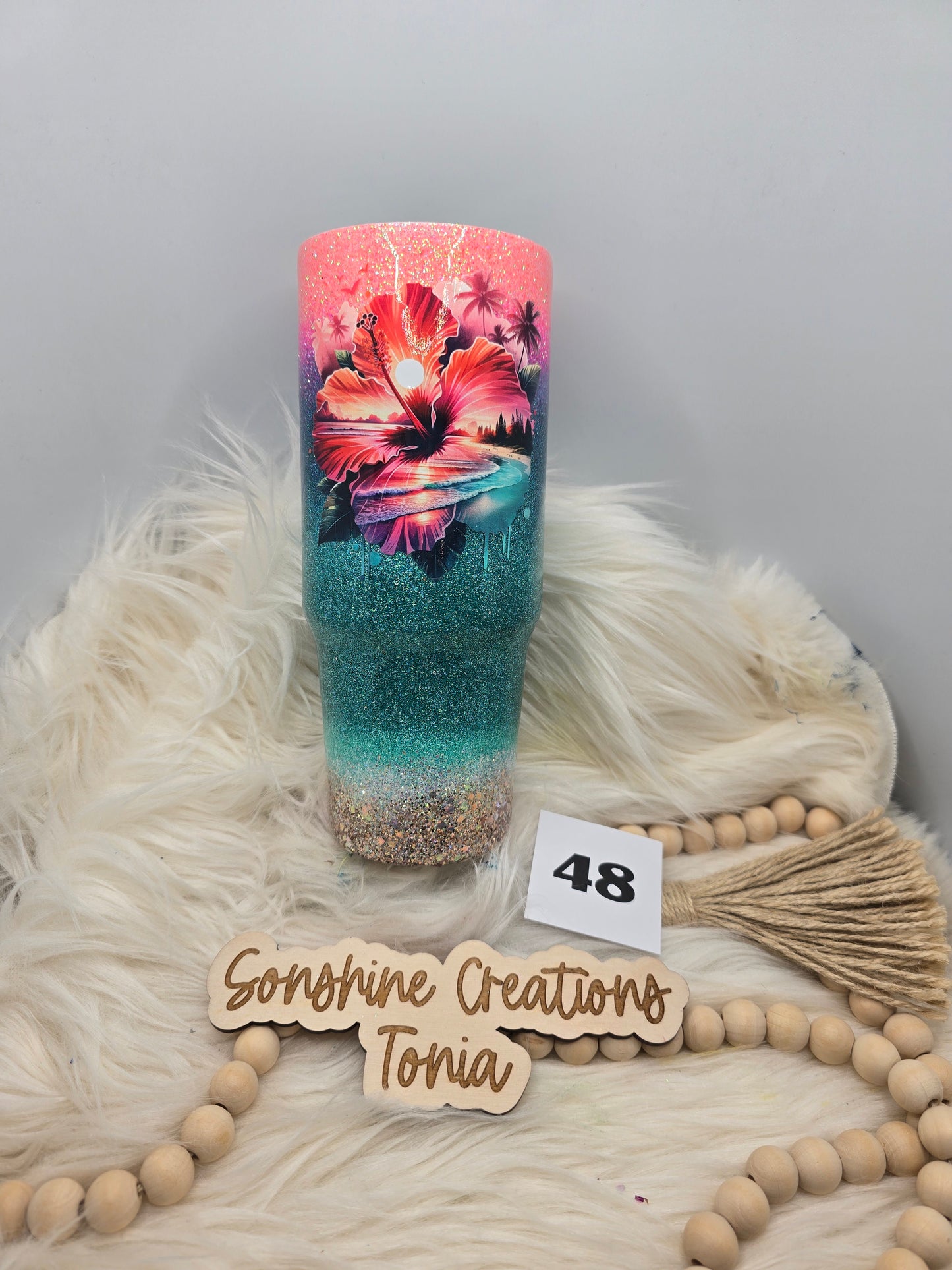 #48 Live Sale 5/31/2026 - 30oz clipmate- Beach ombre- Beach vibes & Tropical flower