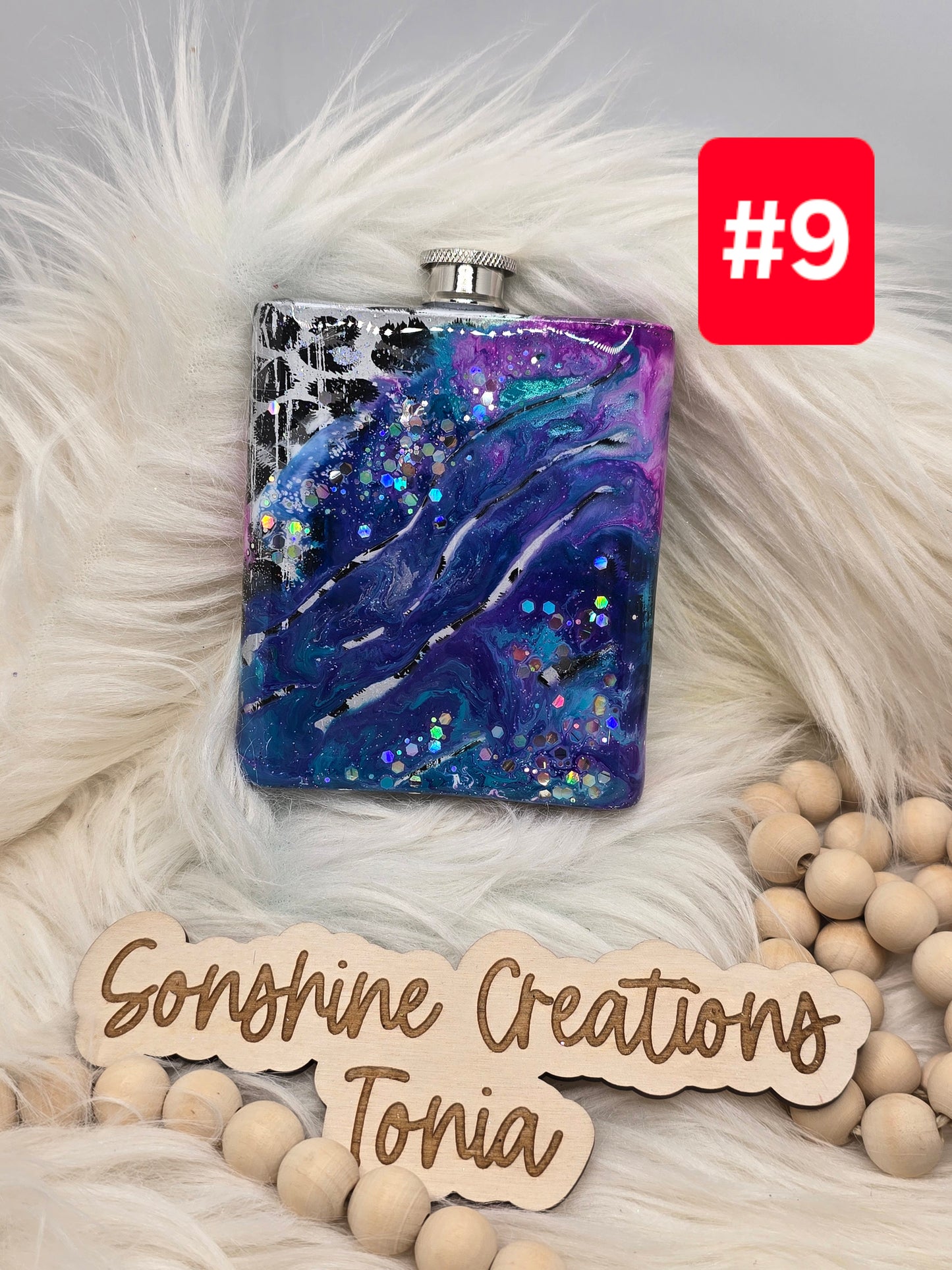 #9 Live Sale 2/01/2026 - Stainless Flask- Leopard foil ink swirl- Zero f's given