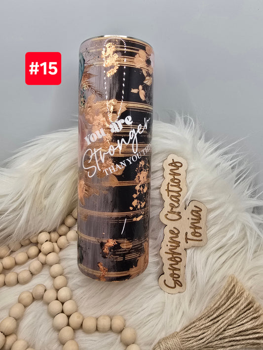 LIVE SALE 5/042025 - #15- 30oz skinny: Inspirational Rose and foils wrap