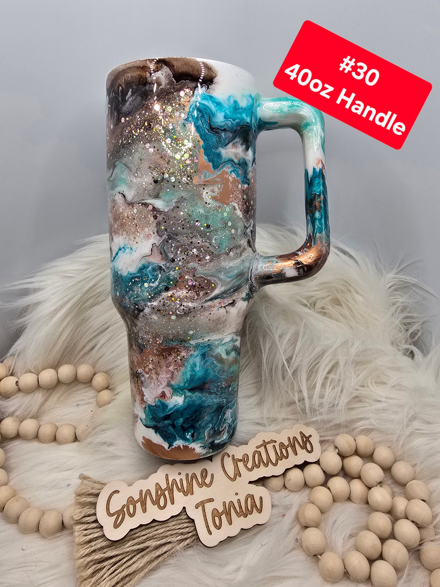 #30 Tonia's Live Creations : 40oz Handle- Western zippy elegance **Decal can be added)