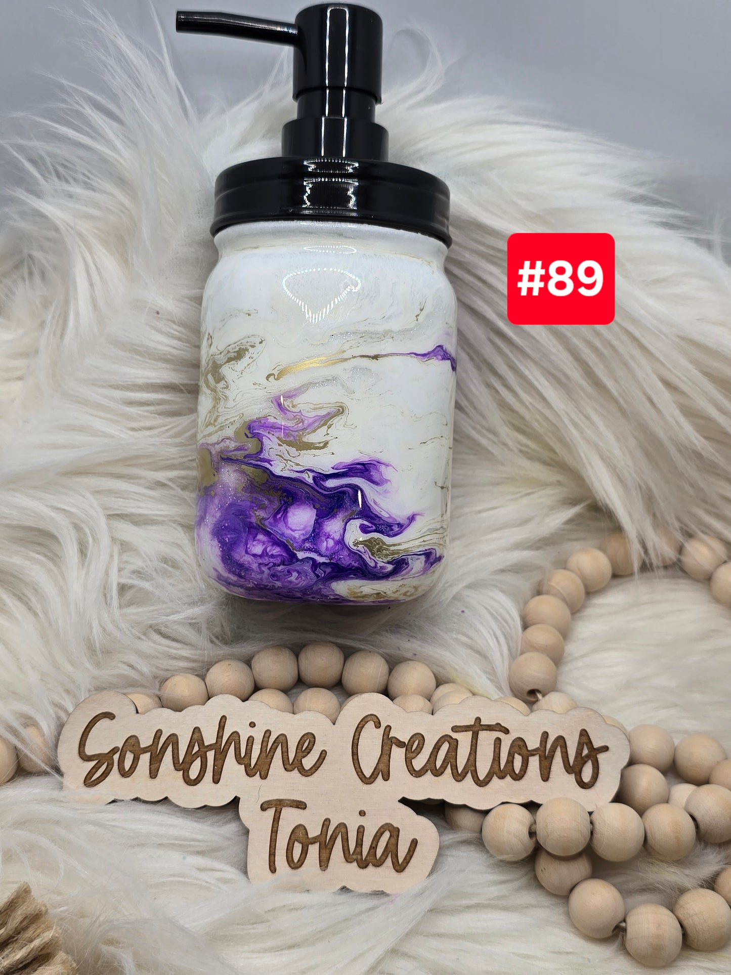 #89 Live Sale 2/01/2026 - 16oz Glass soap dispenser- Purple elegance- Dragonfly