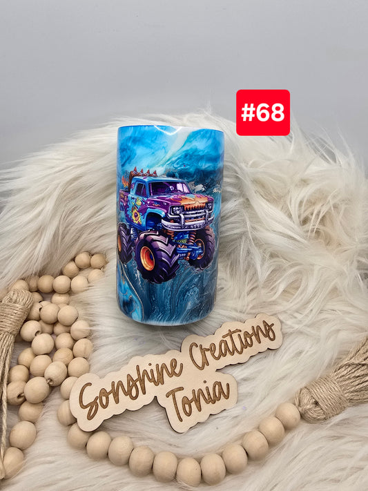#68- Live Sale 09/14/2025 - 14 oz. Skinny: Blue Monster Trucks