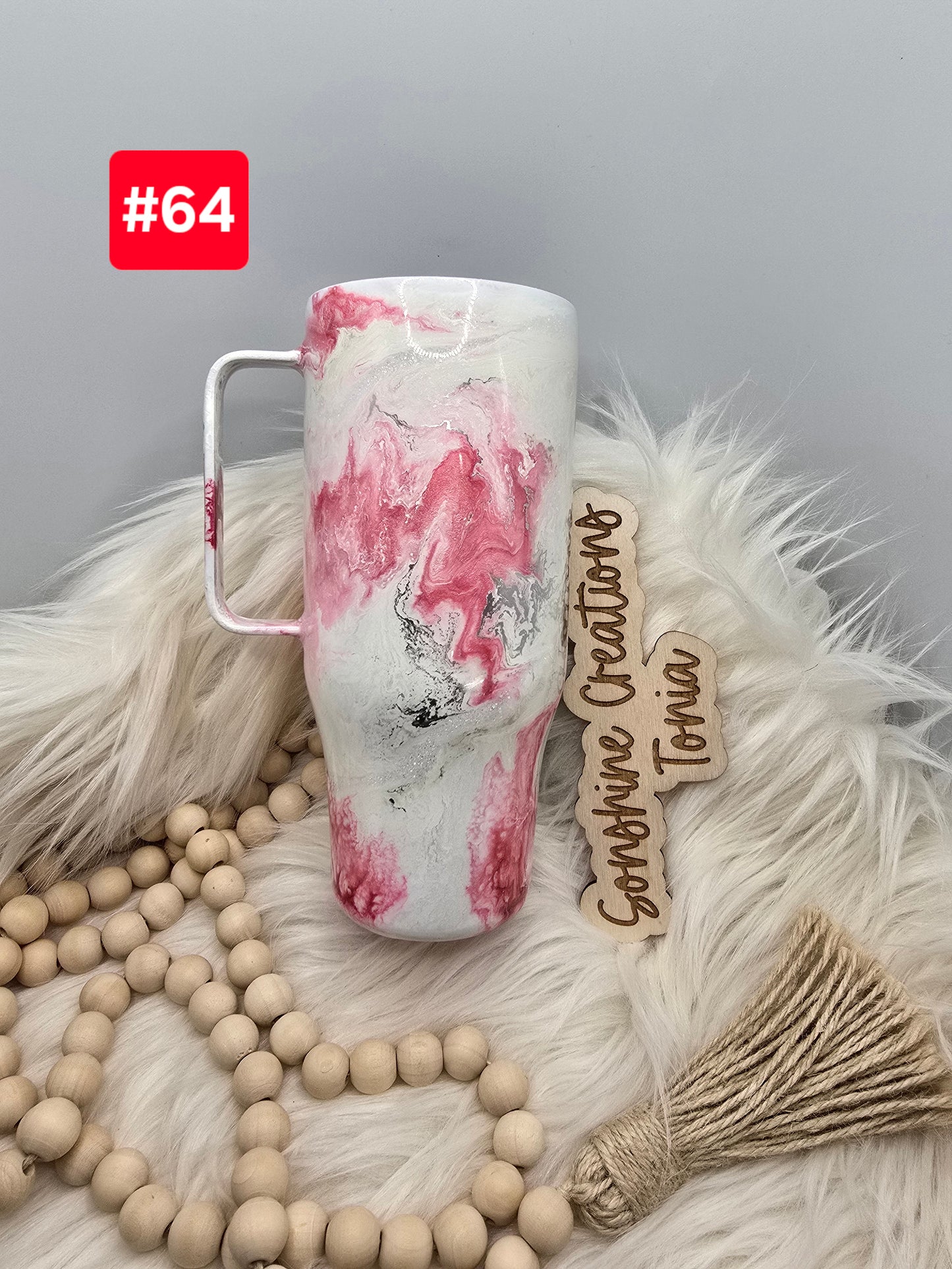 LIVE SALE 5/042025 - #64- 24oz Handle: Pink Elegance