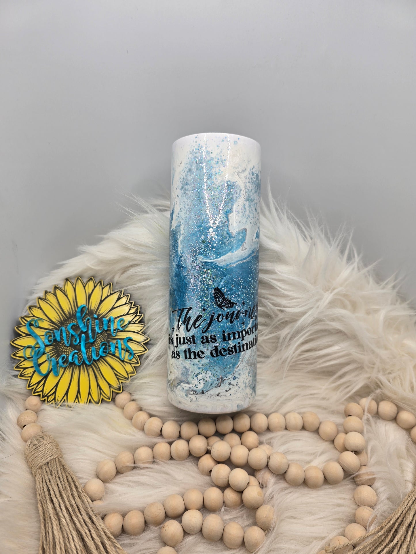 20oz Skinny- Color melt " The journey is just as important as the destination "