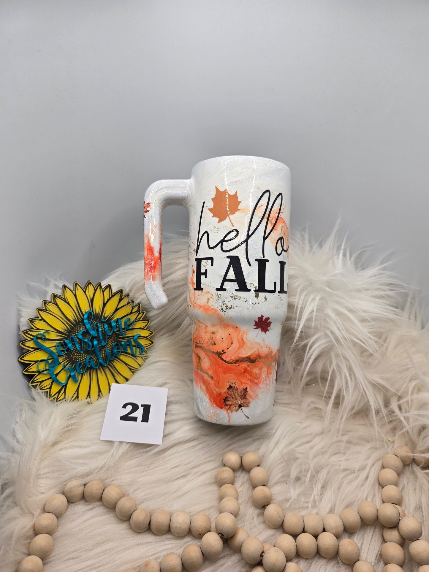 #21 - 30oz Grippy - Orange Elegance with Hello Fall