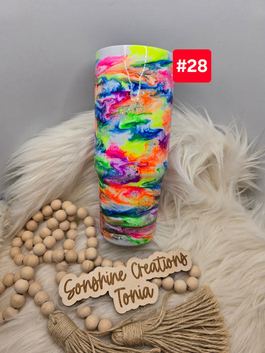 #28- Live Sale 07/13/2025 -  30oz Clipmate- Neon Swirl (Glow)