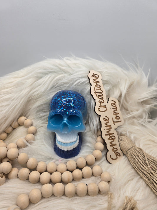 LIVE SALE 7/13/25 -Epoxy skull: Blue