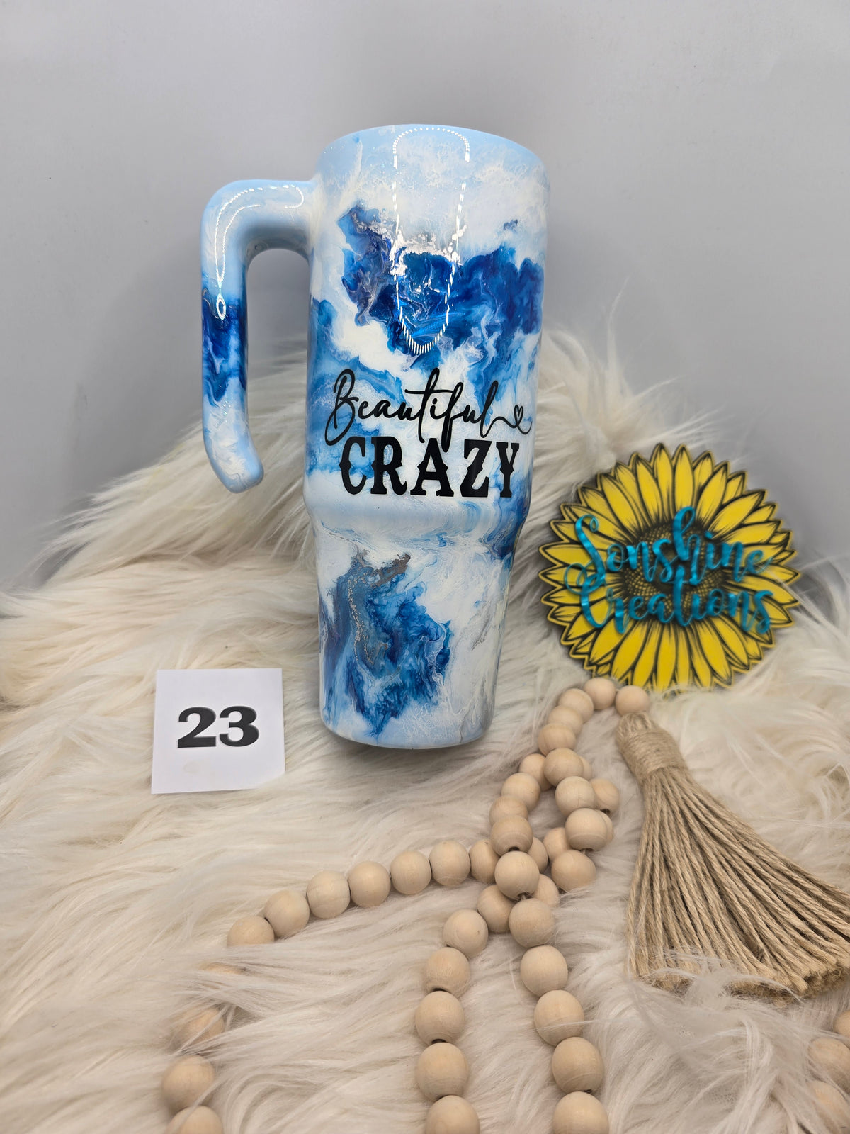 #23 - 30oz Grippy - Beautiful Crazy - Blue Ink Swirl