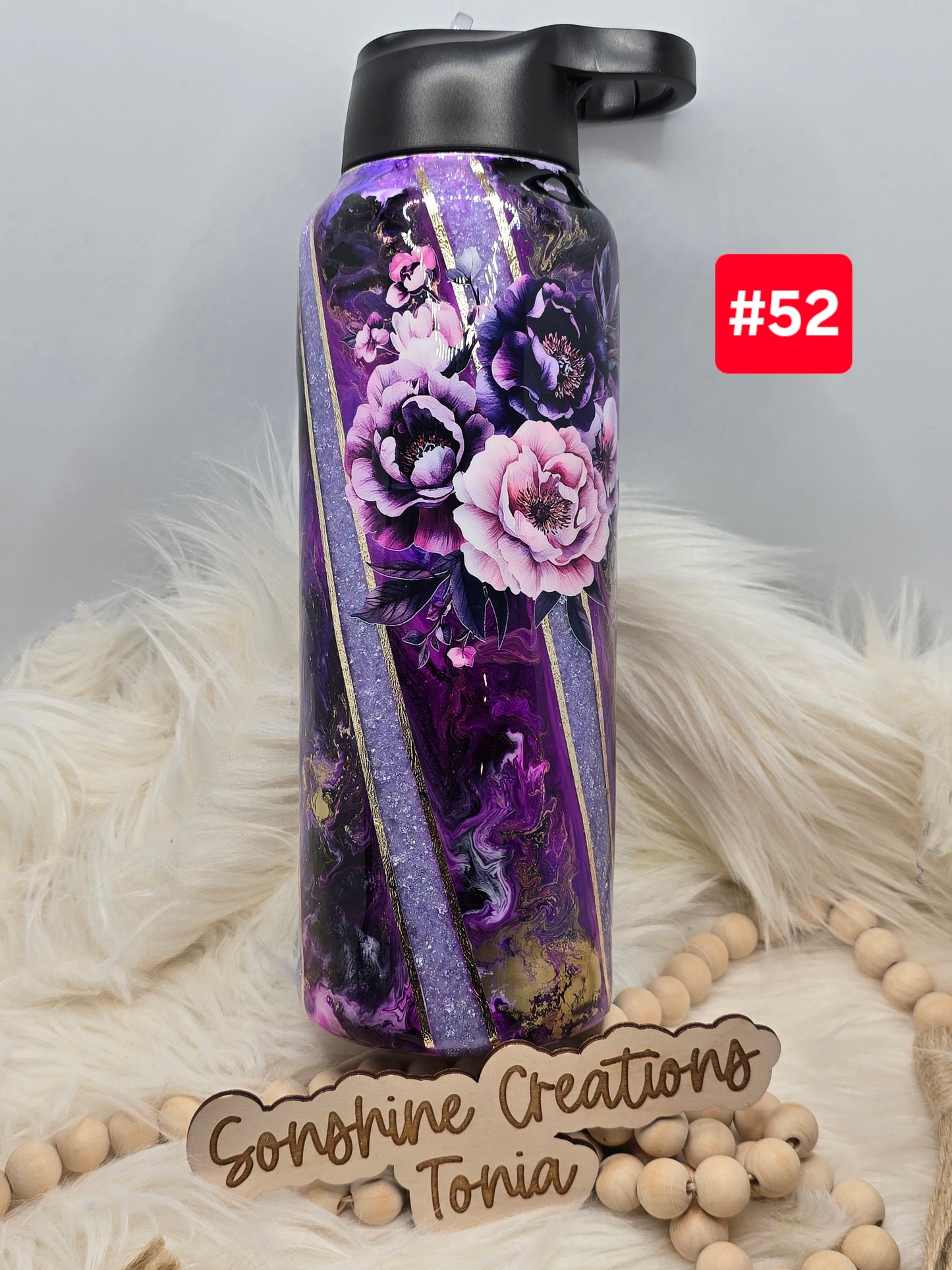 #52 Live Sale 2/01/2026 - 40oz Hydro- Purple floral twisted