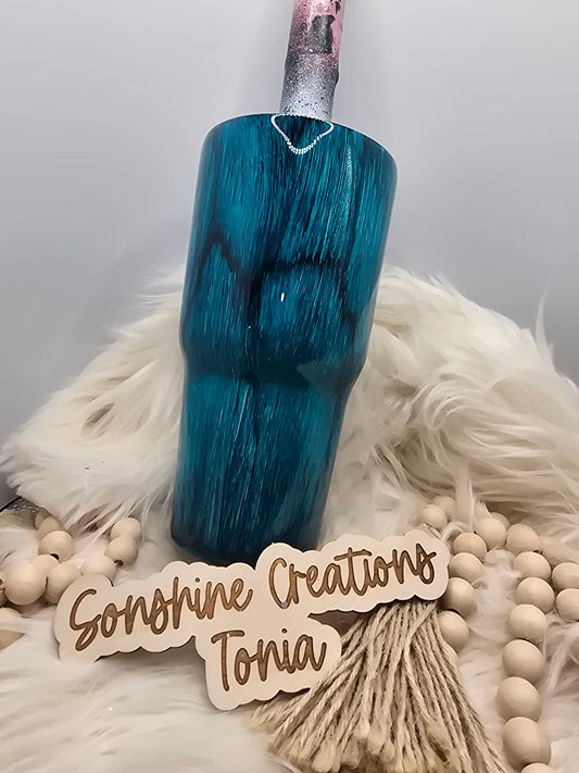 LIVE HYDRO DIP BASE 3/30/2025-  30oz curve: Teal woodgrain