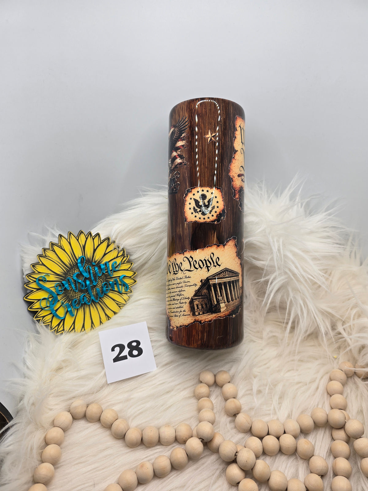 #28 - 30oz Skinny Duo - Woodgrain with We The People