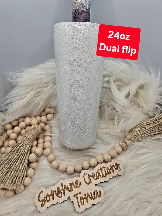 LIVE HYDRO DIP BASE 08/18/2025-24oz Dual Flip- Freedom Glitter: Glisten