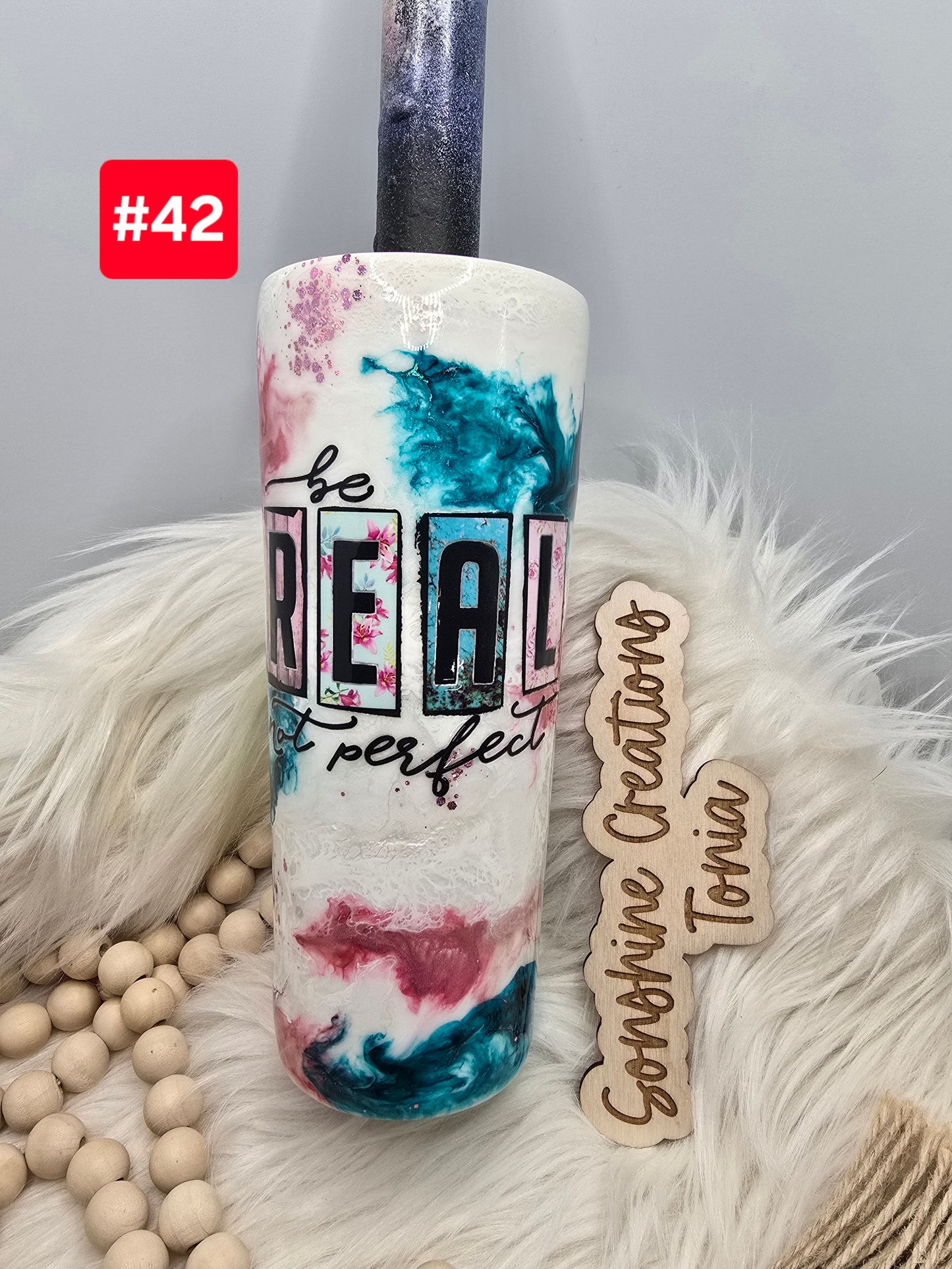 LIVE SALE 5/042025 - #42- 24oz Dual Flip: Elegance "Be Real not Perfect"