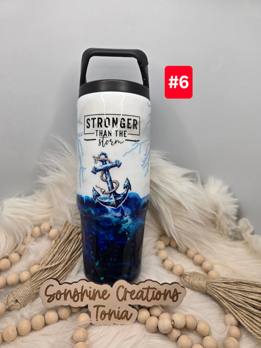 #6  Live Sale 3/15/2026 - 30oz Clipmate- Glow ocean storm- "Stronger than the storm"