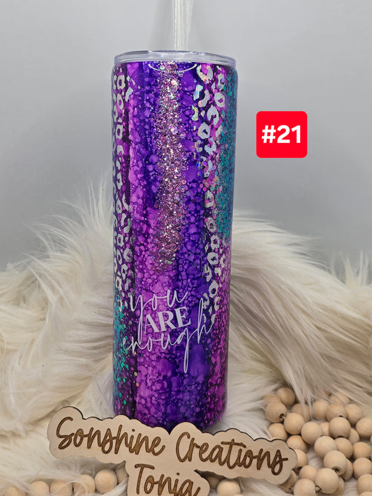 #21 Live Sale 2/01/2026 - 30oz Skinny- Purple rustic raindrop- You are enough