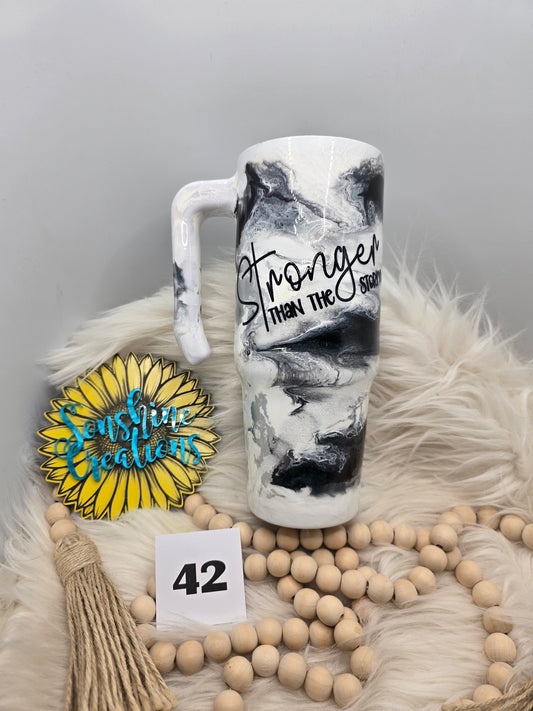 #42- 30oz Grippy- Ghost ink swirl- Stronger than the storm