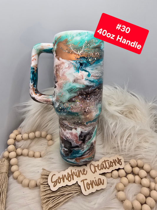 #30 Tonia's Live Creations : 40oz Handle- Western zippy elegance **Decal can be added)