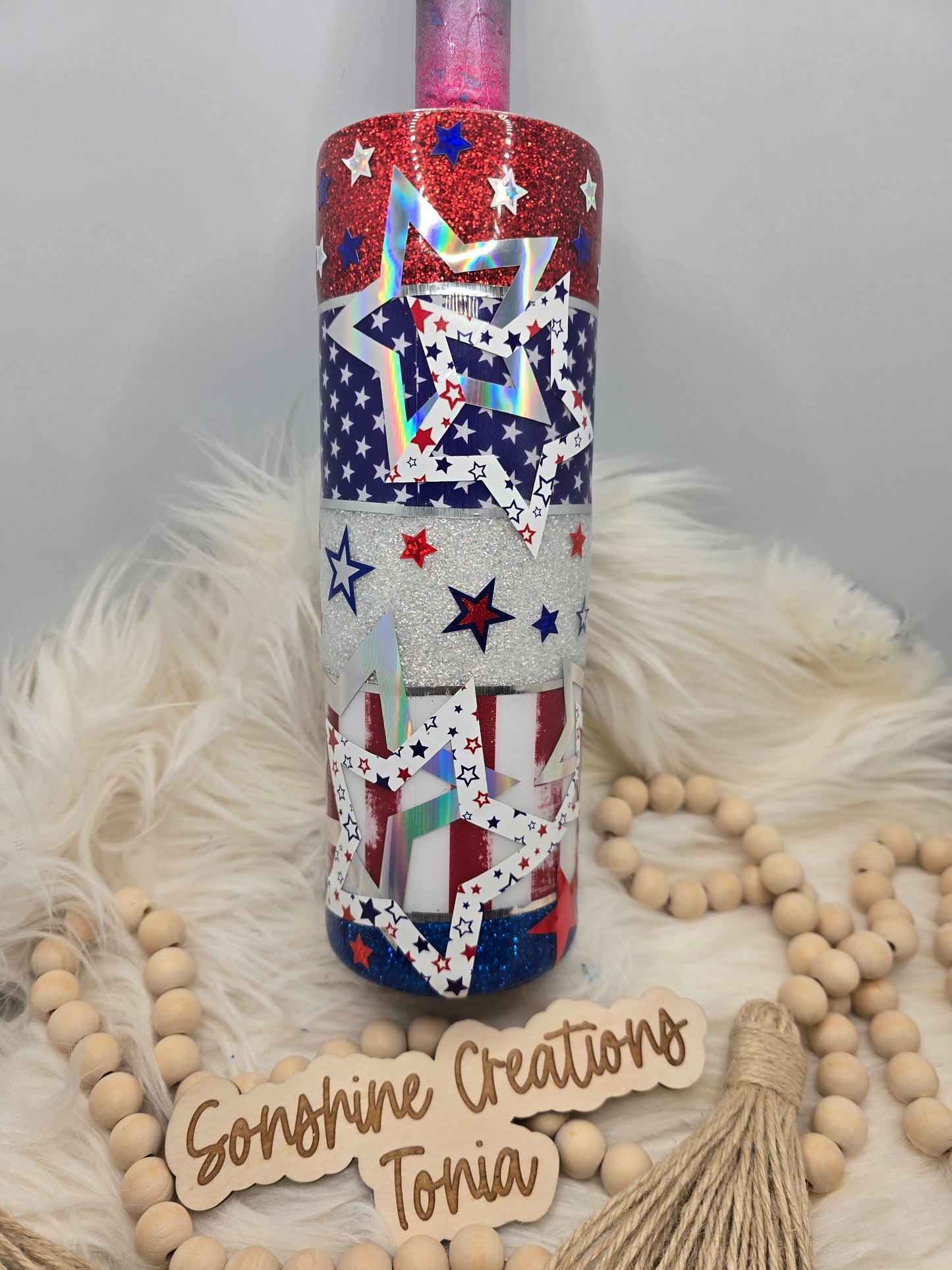 30oz Skinny- RWB Stars