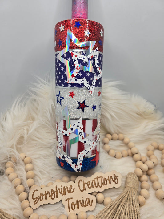 30oz Skinny- RWB Stars