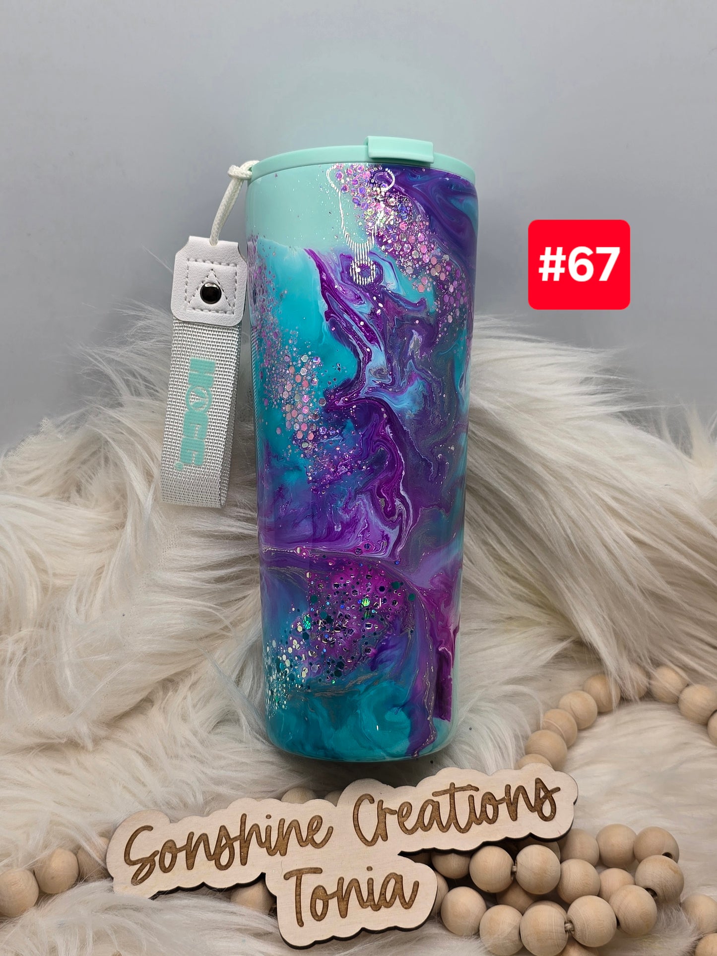 #67 Live Sale 2/01/2026 - 24oz Dual Flip- Teal Purple swirl- Kindly F off Dragonfly