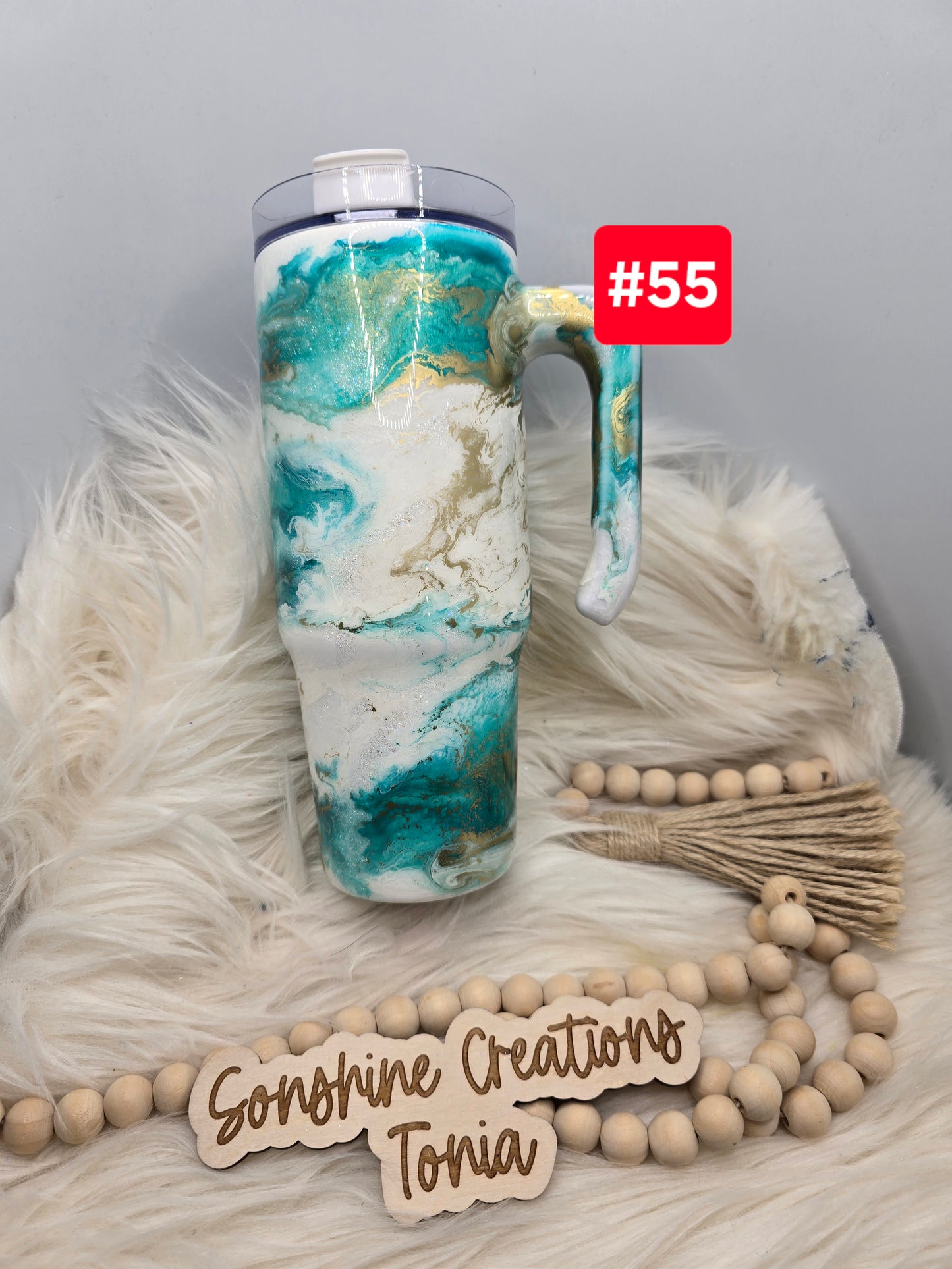 #55 Live Sale 5/03/2026 - 30oz Grippy- Teal elegance- Owl