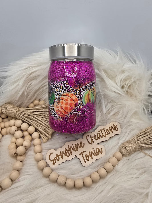 Live Sale 09/14/2025 - 12oz Mason Jar- Neon pumpkins