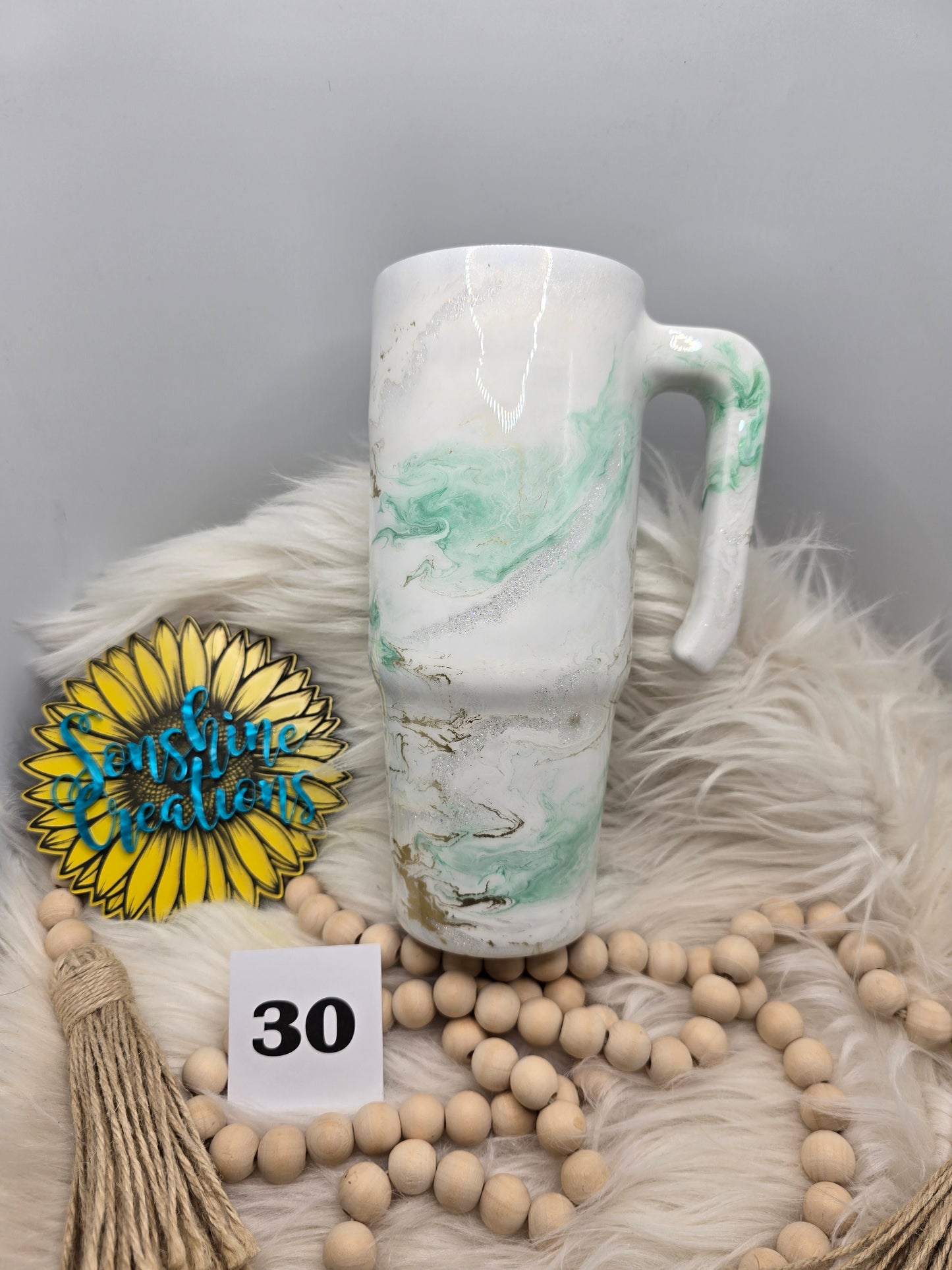 #30- 30oz Grippy- Mint Elegance- Cute Frog