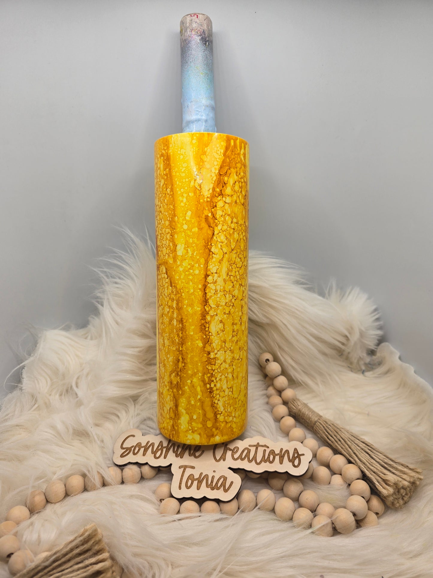 Live Hydrodipping base 2/12/26  10am cst live- 30oz Skinny- Yellow Raindrop