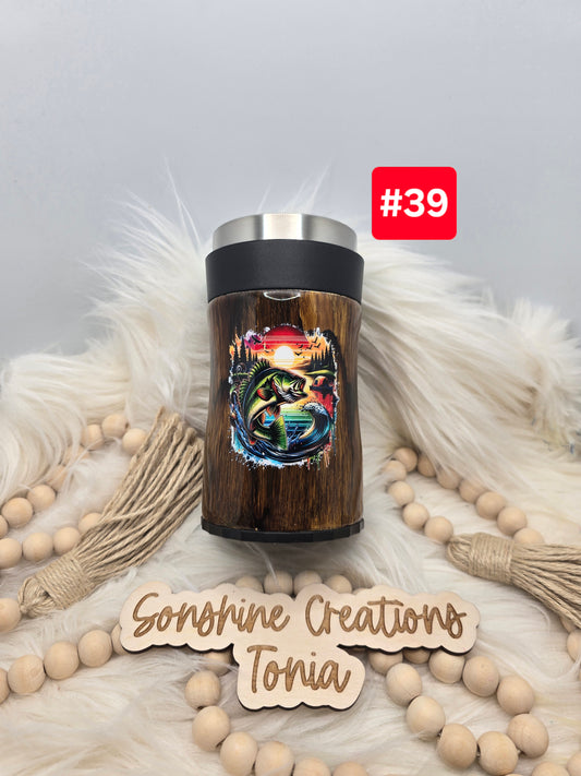 #58 Live Sale 5/03/2026 - 12oz Can Coozie- Woodgrain Fish