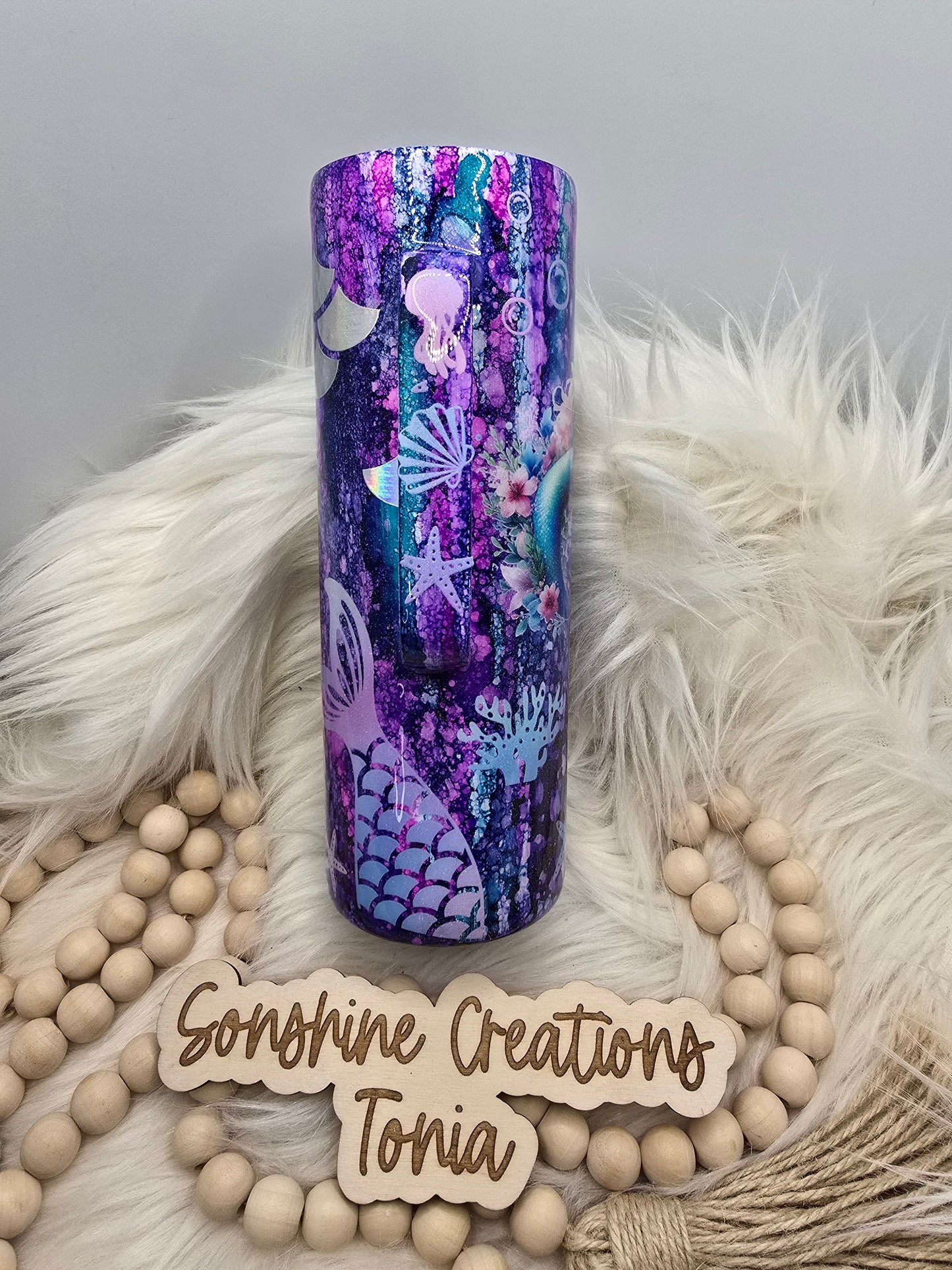Birthday Drop 06/06/2025 -20oz Skinny Handle- Rustic Raindrop Mermaid