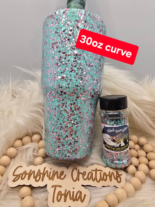 Live Hydrodipping base 12/01/25  7pm cst live-  30oz Curve- Black Bear Glitter: Stickers