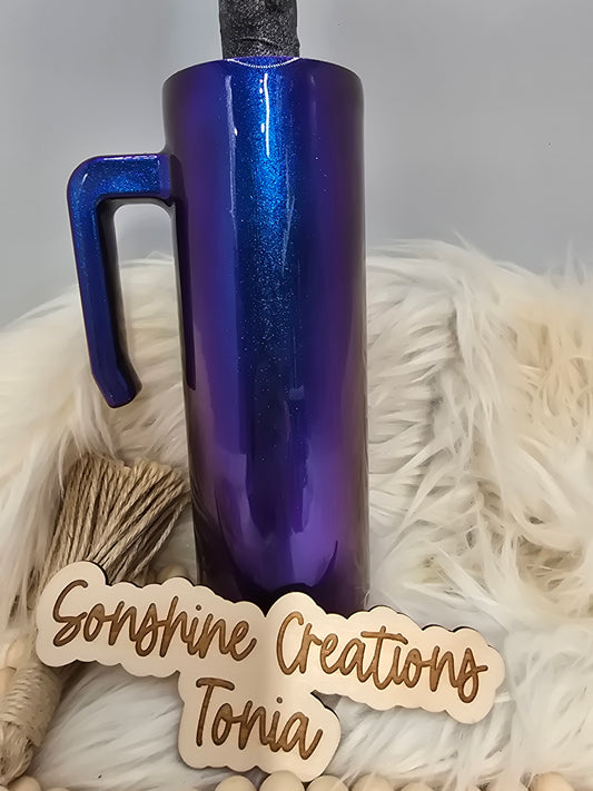 LIVE HYDRO DIP BASE 3/04/2025 -20oz Skinny handle- Mica base: Glitter if perfect: Blue/purple color shift