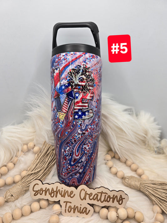 #5  Live Sale 3/15/2026 - 30oz Clipmate- Red, white, Blue Hydrodip- LOVE