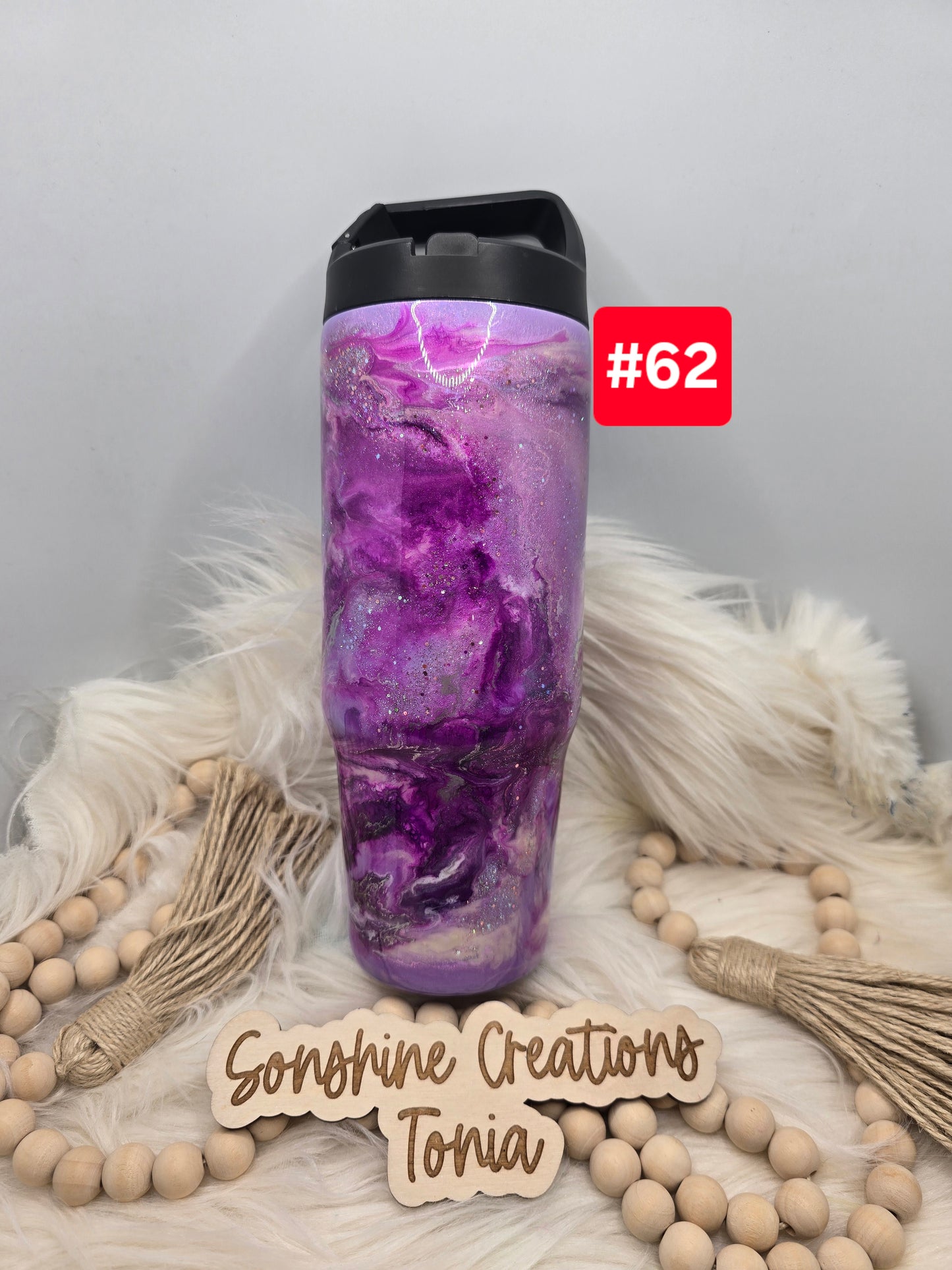 #62 Live Sale 3/15/2026 - 30oz clipmate- Purple glow reverse marble- Be the best version of you