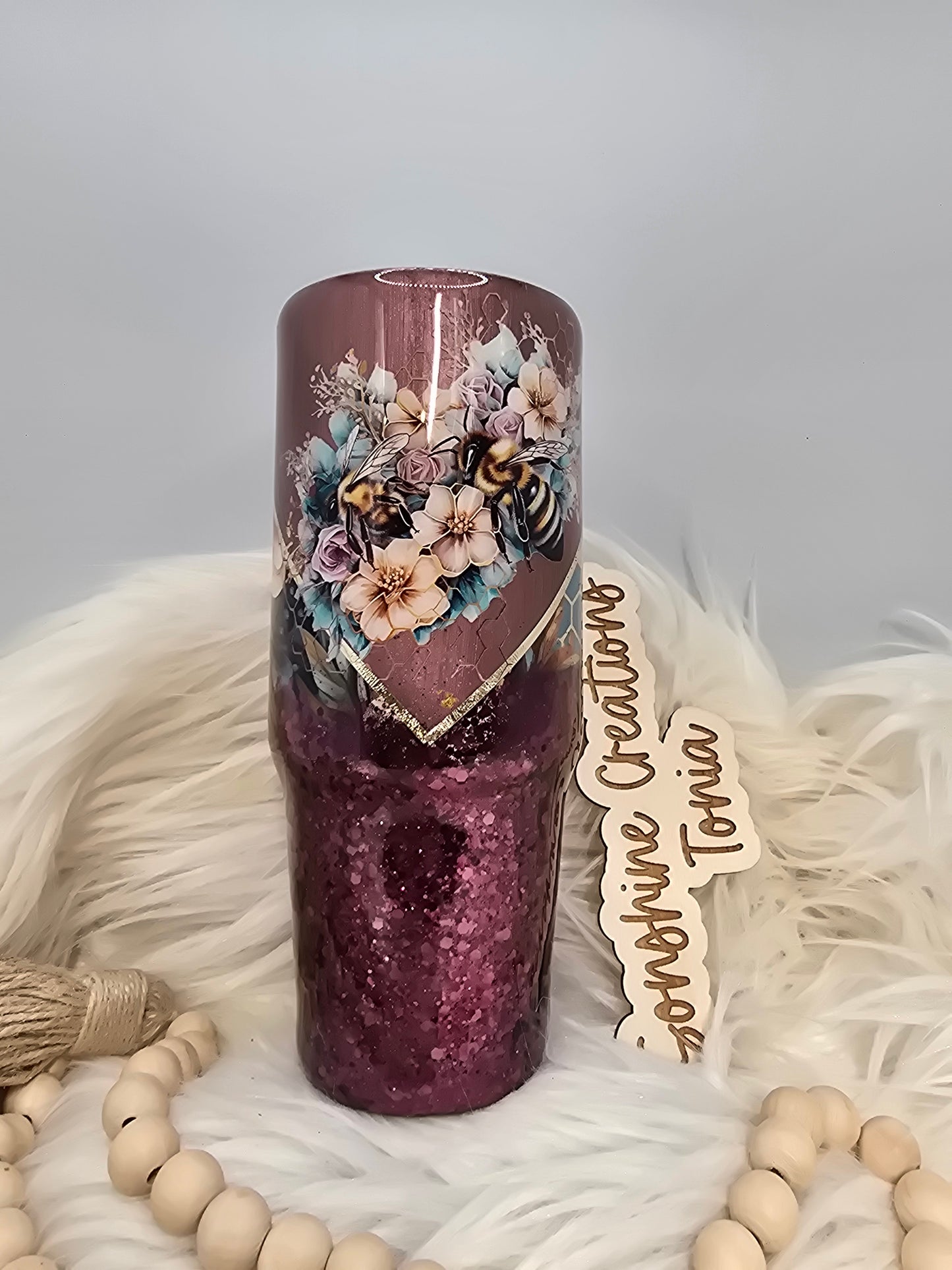 30oz clipmate- Plum bee vinyl