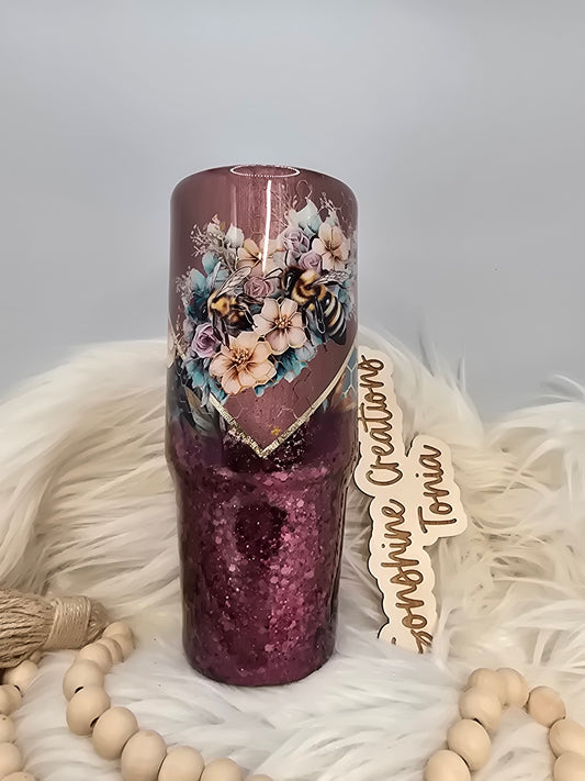 30oz clipmate- Plum bee vinyl