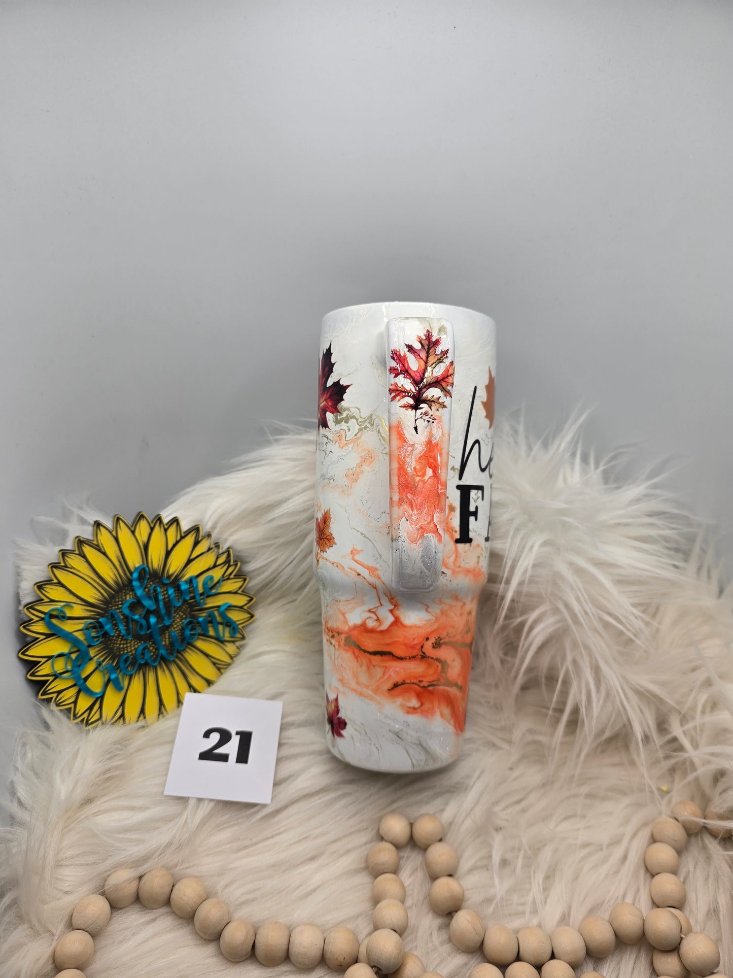 #21 - 30oz Grippy - Orange Elegance with Hello Fall