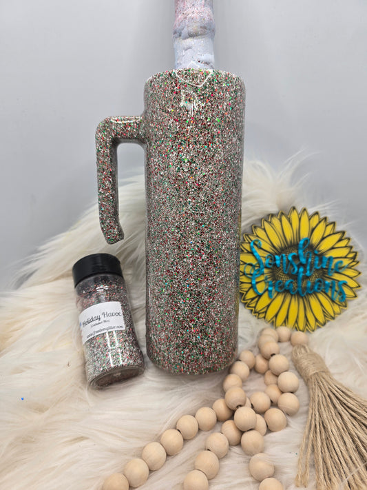 Live Hydrodipping base 10/02/26  - 20oz Skinny Handle - Freedom Glitter: Holiday Havoc