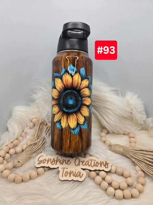 #93 Live Sale 3/15/2026 - 32oz Hydro duo- woodgrain- sunflowers