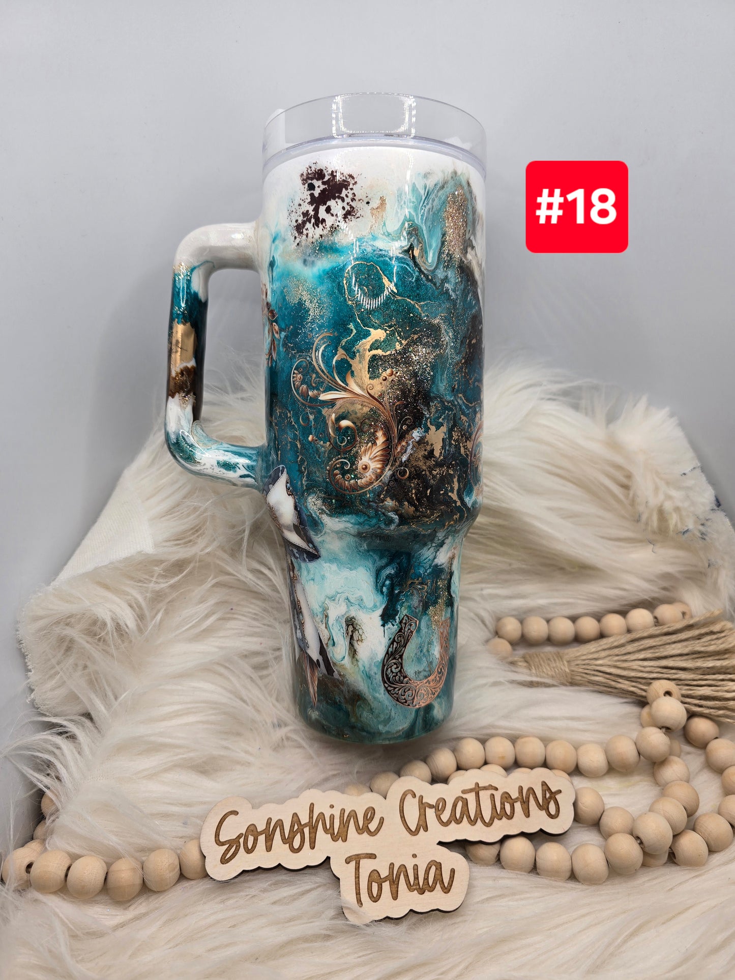 #18 Live Sale 5/03/2026 - 40oz Handle- Western Marble/gaudy inspo