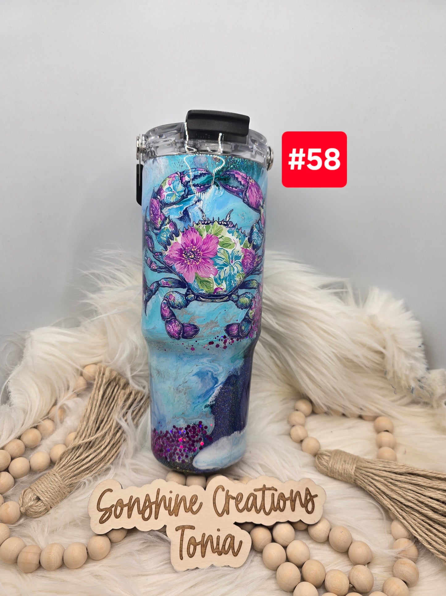 #58 Live Sale 3/15/2026 - 30oz clipmate- Clouds- Crab