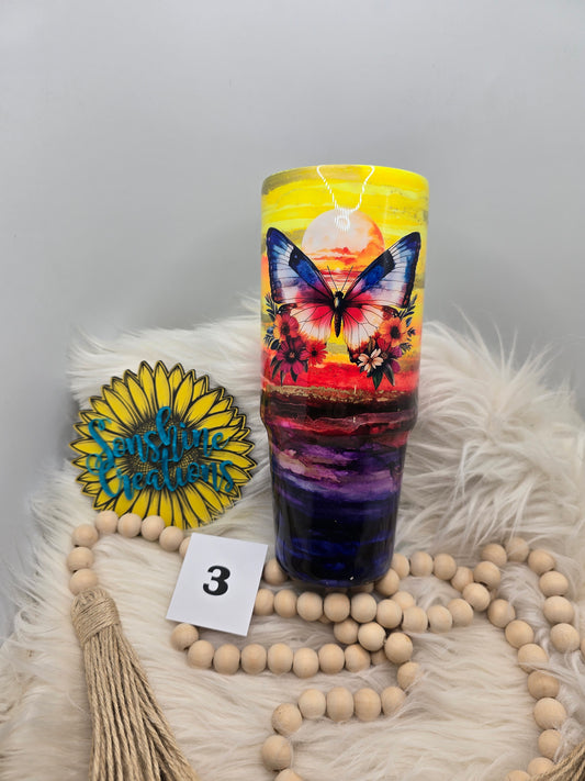 #3- 30oz Clipmate- Butterfly Sunset London fog