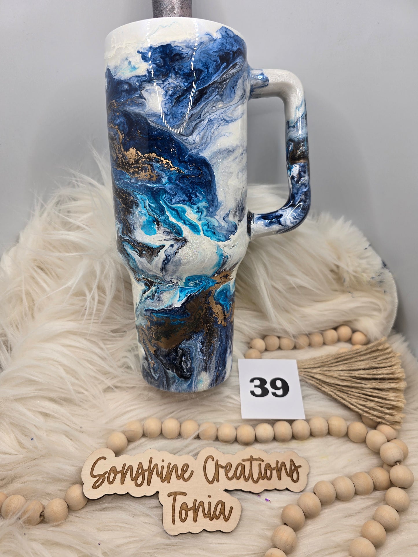 #39 Live Sale 5/31/2026 - 40oz Handle- Blue marble