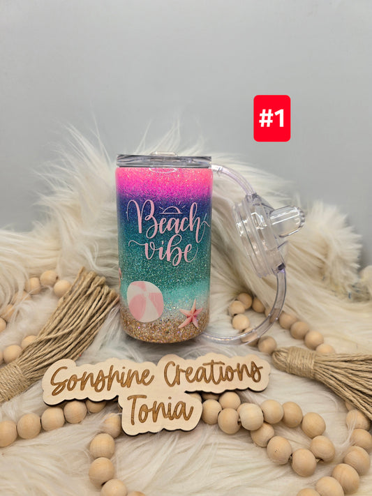 #1 Live Sale 3/15/2026 - 12oz  Duo-Sippy cup/Regular screw on lid- Beach Vibe ombre